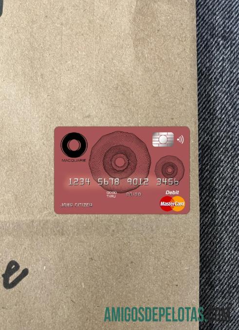 Austrália Macquarie Bank Mastercard Photolook Front exemplo real